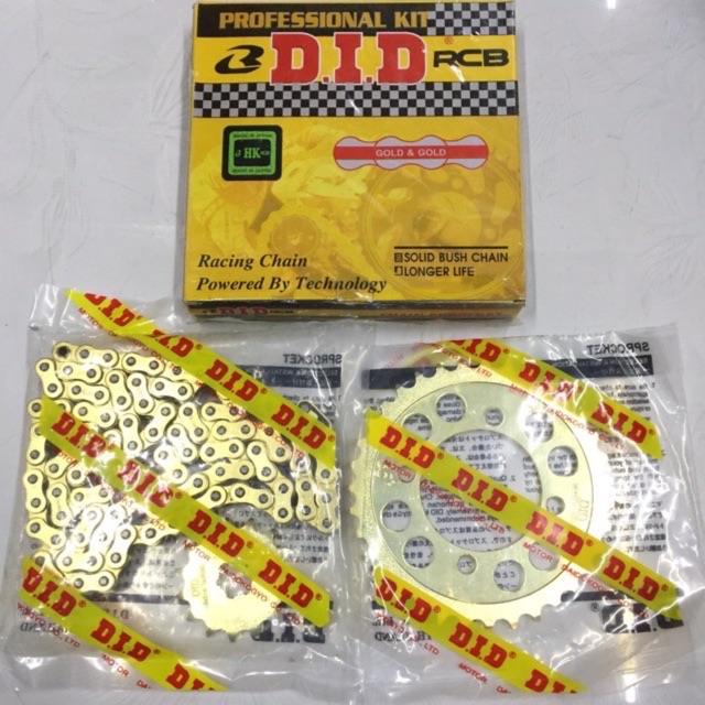 Nhông sên dĩa vàng DID xe Sirius Fi