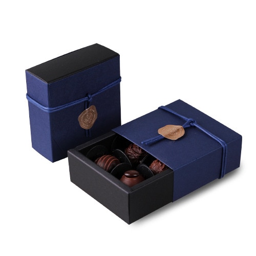 9 9 3.5CM deep sapphire blue 10 set Chocolate Paper Box valentine s day