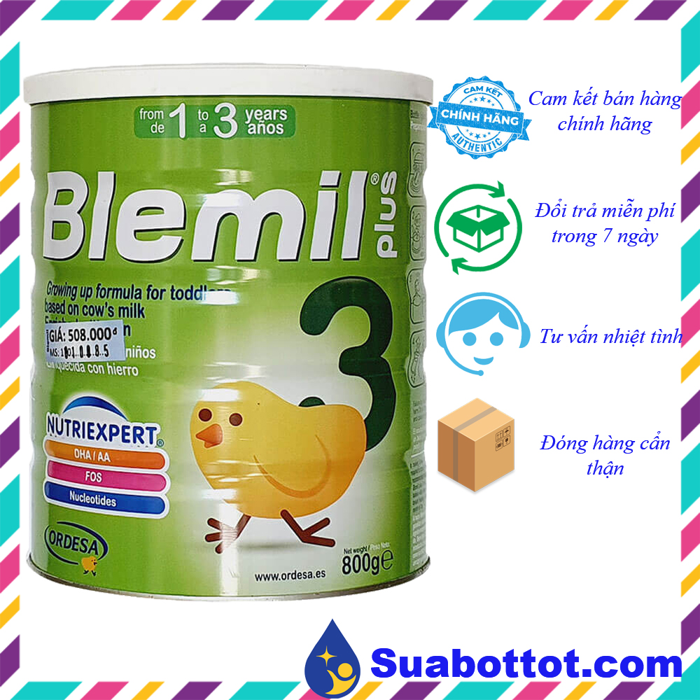 Sữa Blemil Plus 3 800g trẻ từ 1-3 tuổi