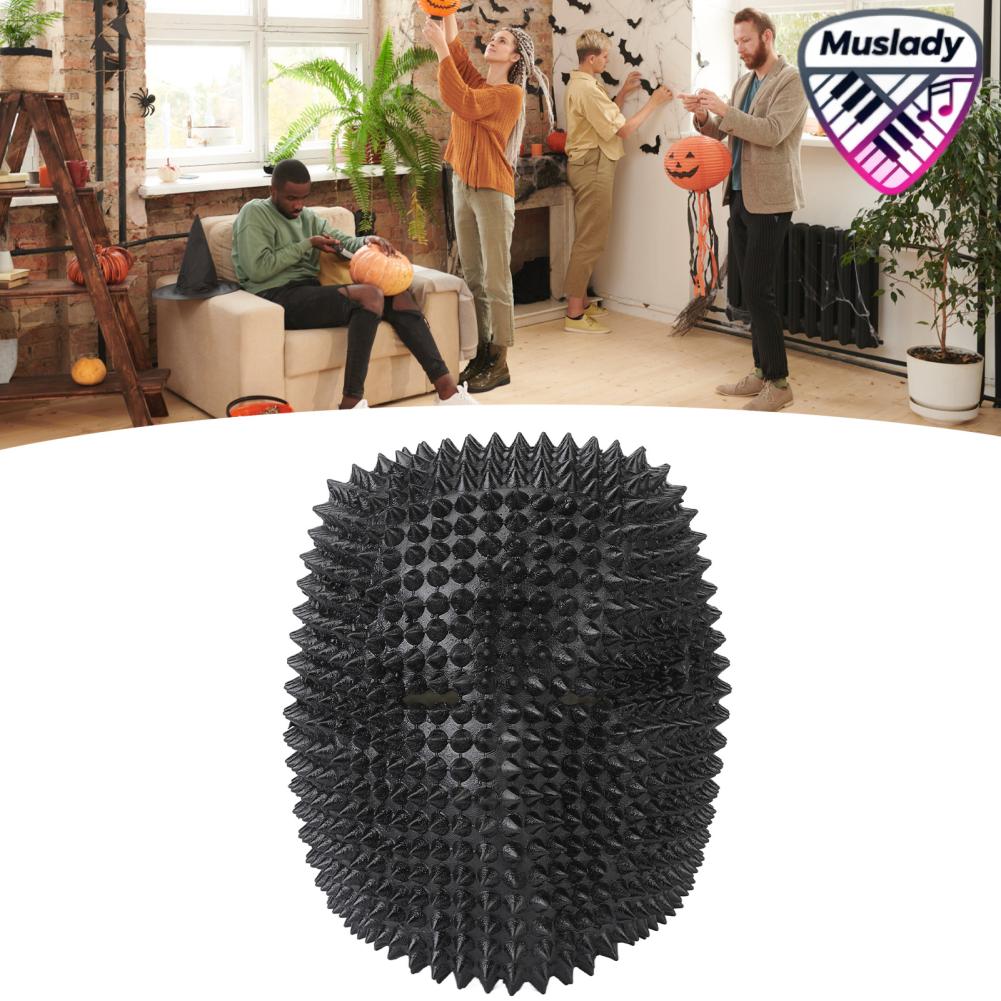 ของเล่นและโมเดลสะสม Muslady Spikes Face Cover Latex Studded Face Cover Props สำหรับเทศกาลดนตรี