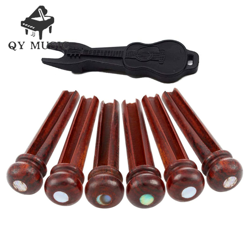 Tinh khiết cocobolo gỗ chốt giữ dây đàn Guitar Acoustic bào ngư Ngọc Trai Dot Inlay bền dây đàn ghi ta móng tay pin