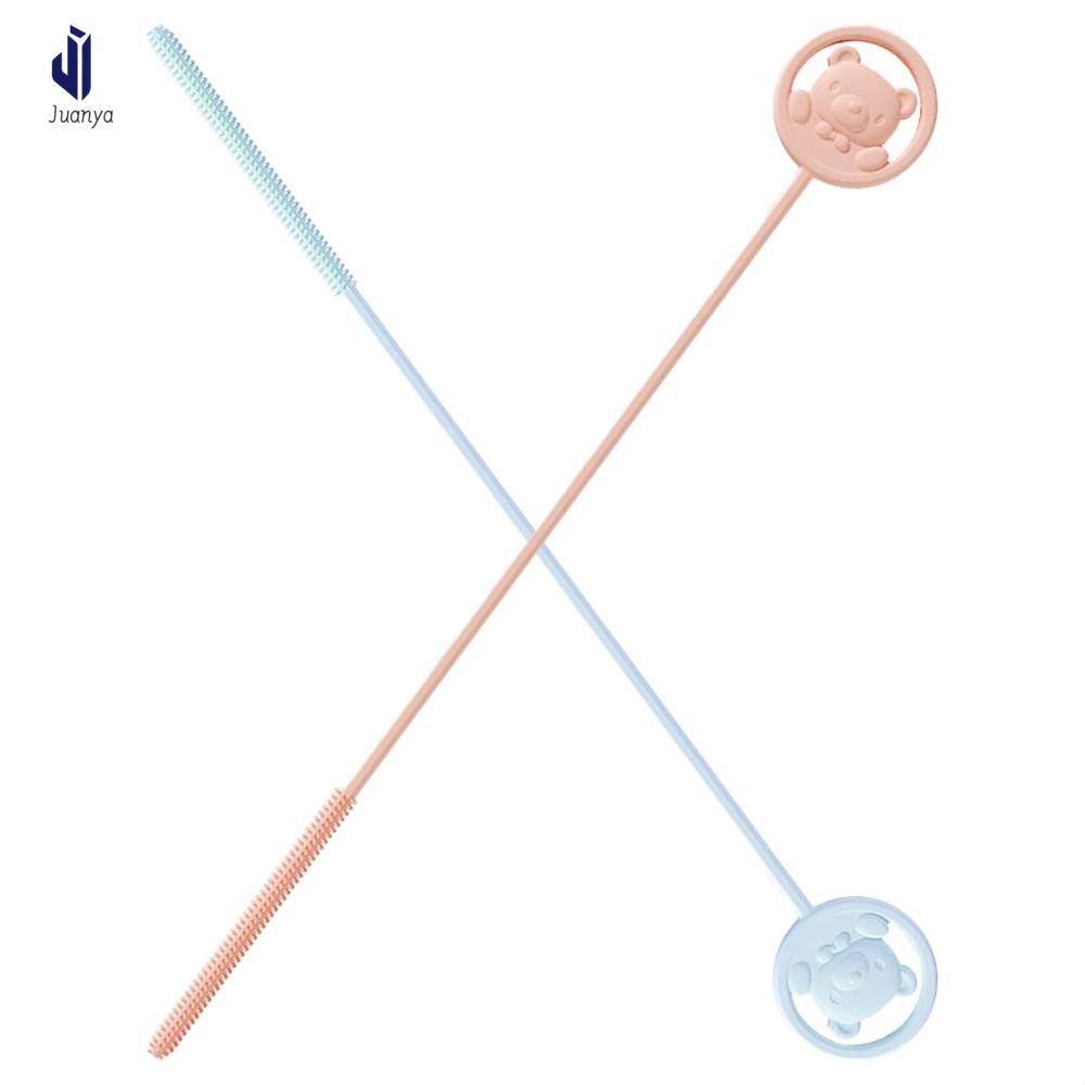 Juanya Bàn chải cọ bình sữa bàn chải làm sạch chai mảnh mai Silicone bàn chải nhỏ Cốc có ống hút bàn chải Bìa dày kéo dài Bàn chải cọ bình sữa