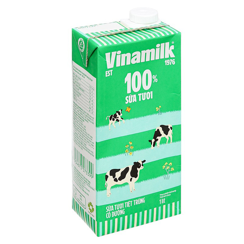 Sữa tươi Vinamilk hộp 1L - CÓ ĐƯỜNG