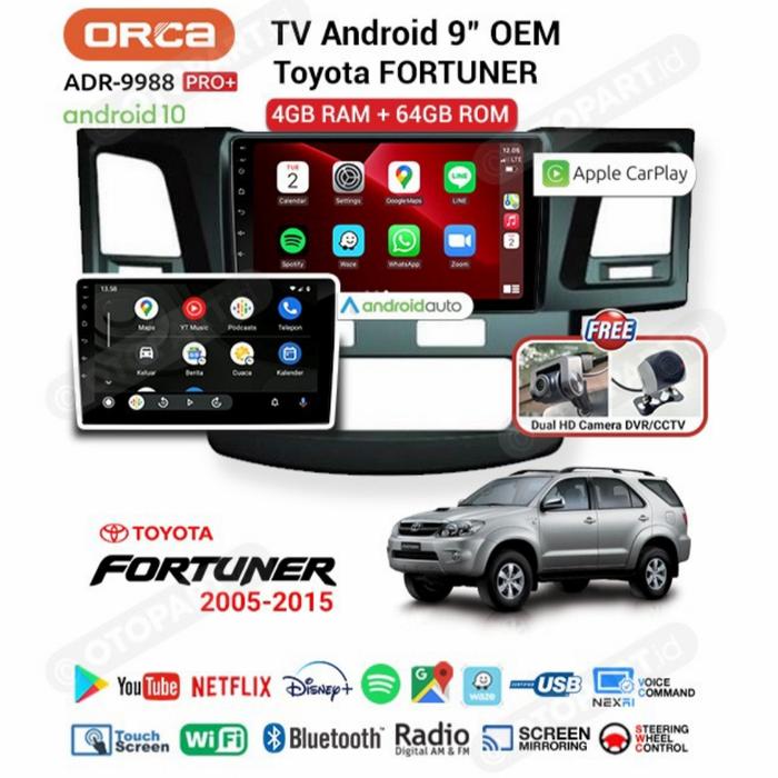 HEADUNIT AUTO CARPLAY 9 INCH PRO+ PLUS DVR FORTUNER 2005-2012-desshop99 Harga  6,740,000 Ringgit*Penghantaran Percuma