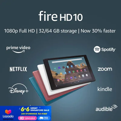 2019 Model Fire HD 10 Tablet (10.1 1080p full HD display, 32 GB) - with Special Offers