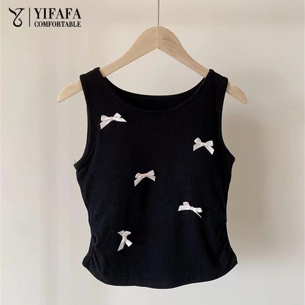 New Style Wide Shoulder Vest For Women With Chest Pads Outerwear Sweet Sleeveless Short Top ราคา 67 บาท*ส่งฟรี