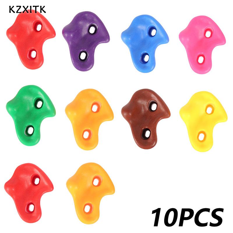 Gỗ 10 miếng đá leo núi trẻ em Đồ chơi thể thao đá tường lấy đá bàn tay chân giữ grip với vửng-Lớn