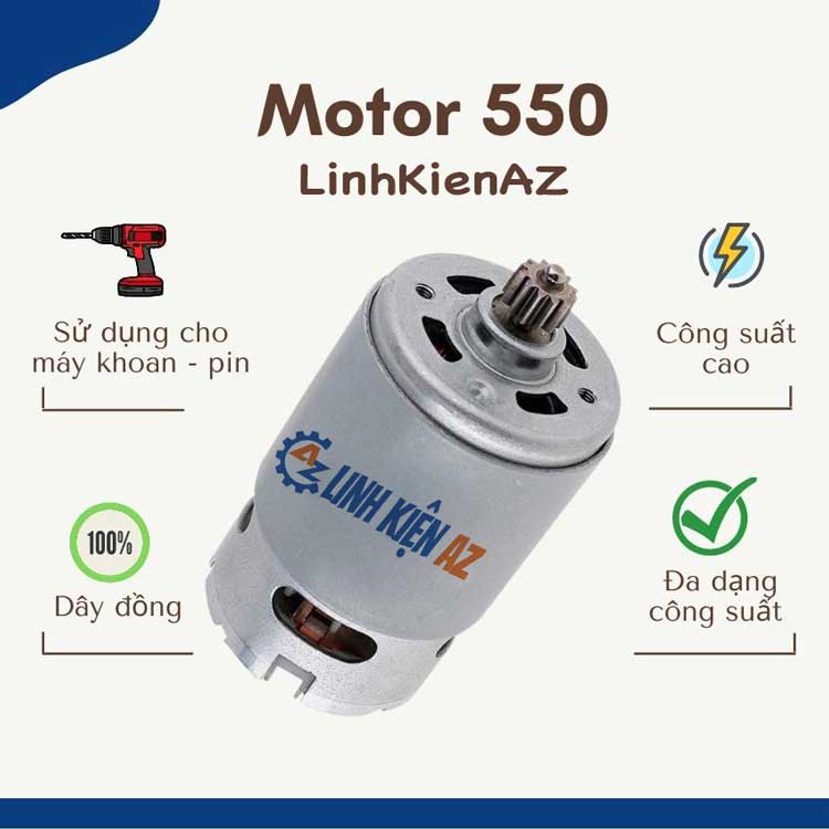 Motor 550 RS550 12 Răng của máy khoan pin (Loại 12V - 21V)