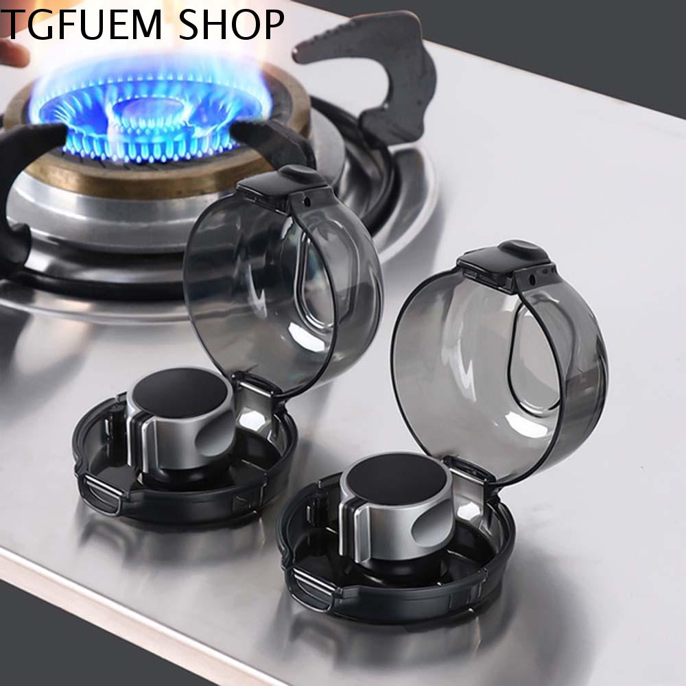 TGFUEM Màu đen Lò ga An toàn cho trẻ Phòng bếp Khóa bảo vệ núm Nắp bếp Khóa an toàn Chuyển đổi nắp bảo vệ