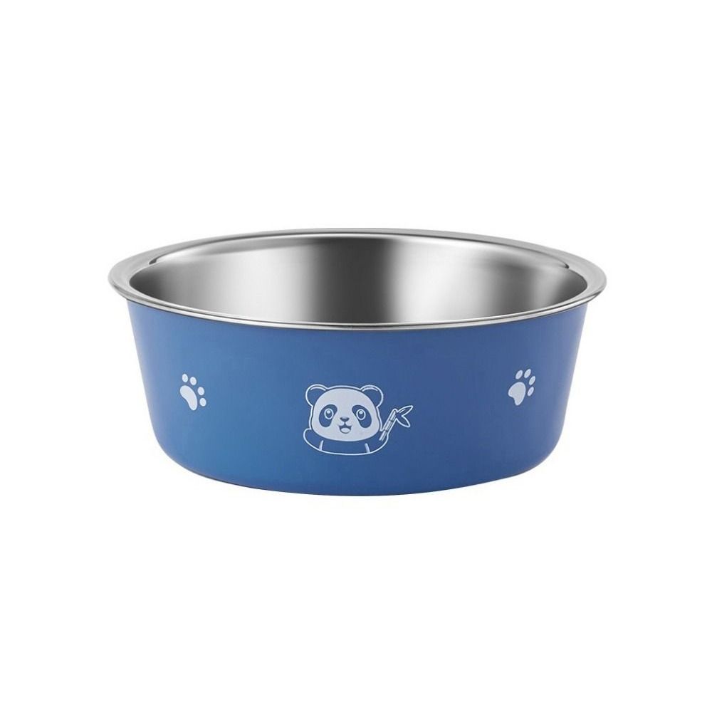 DECALE Họa tiết gấu trúc Bát cho chó bằng inox Chống trượt Hoạt hình Bát cho mèo ăn Bát ăn cho chó Chống Rollover Bát chống trượt cho chó Dành cho cún con mèo con - 3