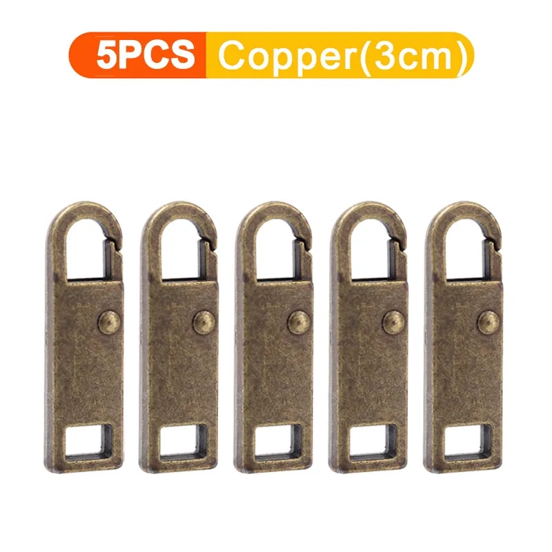 5/1Pcs Universal Detachable Zipper Puller Metal Zipper Head Repair Kits Replacement for Luggage Purse Bags Clothes Zipper Slider