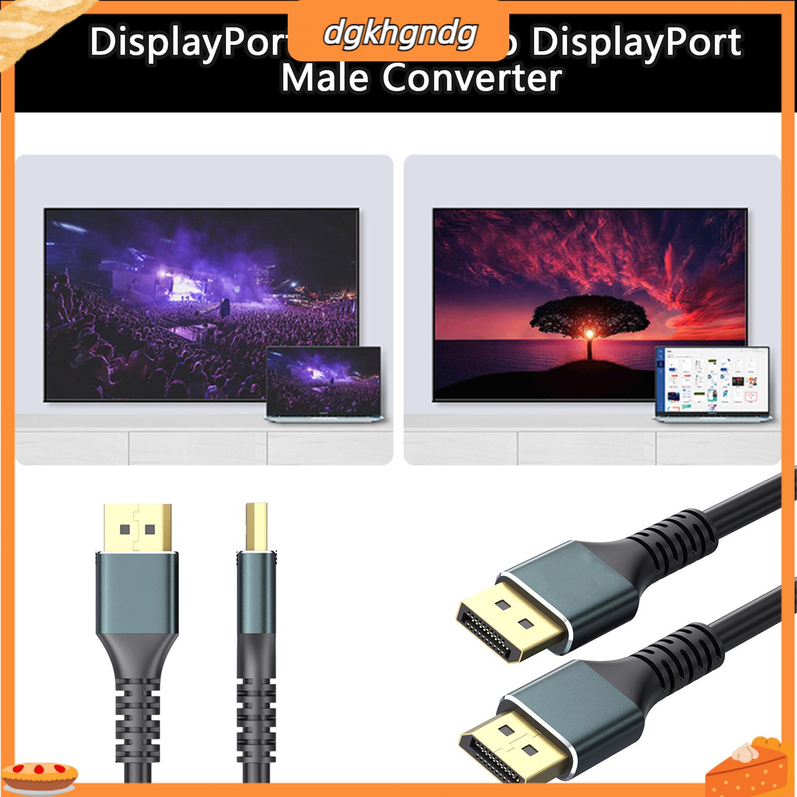 DP to DP Adapter 8K@60Hz High Resolution 32.4Gbps DisplayPort 1.4 Male to DisplayPort Male Converter