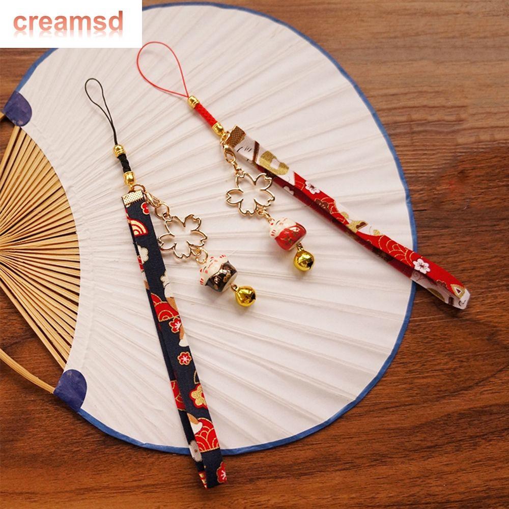 Creamsd Dễ Thương Độc Đáo Gốm Sứ Hợp Kim Túi Pendent thiết kế hoạt hình Vải vòng xâu chìa khóa xe hơi chìa khóa nữ Chuỗi Nhật Bản Phong Cách Mặt Dây Chuyền con mèo may mắn