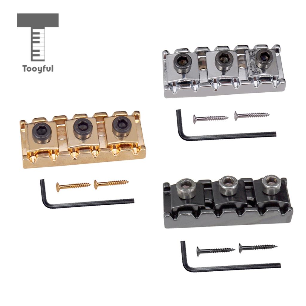 Tooyful Electric Guitar String Locking Nut with Allen Wrench Screws for Tremolo Bridge 43mm