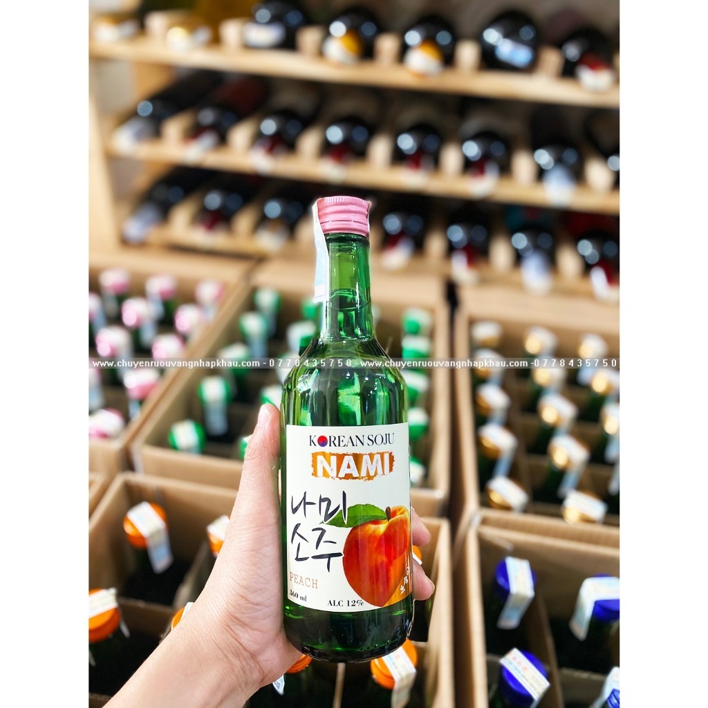 R ượu soju hàn quốc nami peach 360ml 12 % nhập khẩu chính hãng