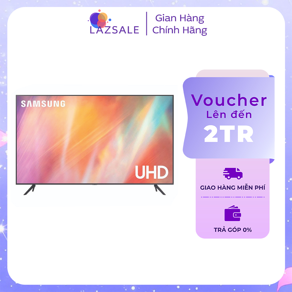UA43AU7700 - Smart Tivi Samsung 4K 43 inch 43AU7700 - Tizen OS 6.0, Tìm kiếm bằng giọng nói có tiếng Việt, Điều khiển tivi bằng điện thoại, HDR10+. SmartThings, Digital Clean View, Dolby Digital Plus, Bluetooth
