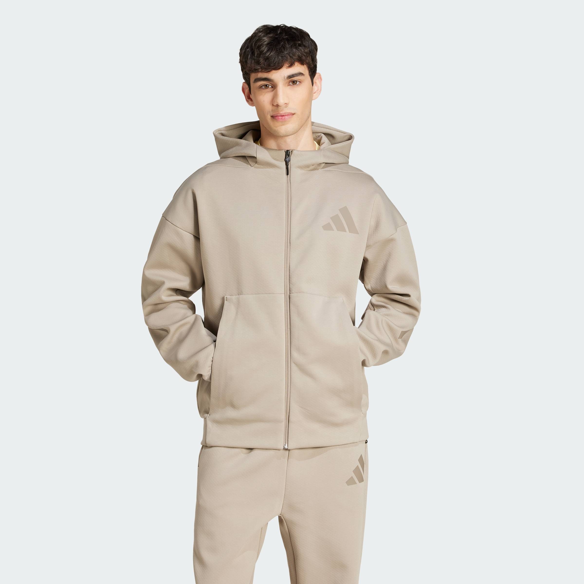 CHỈ 15-17.12-MUA 2 GIẢM 25% adidas Phong cách sống Áo Track Jacket Có Mũ Khóa Kéo Dọc Thân Z.N.E. Nam Be JC5495