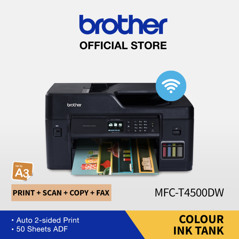 Brother MFC-T4500DW A3 All in One Wireless Colour Ink Tank Printer | Auto 2-sided Print | 50 Sheets ADF | Scan,Copy,Fax Singapore