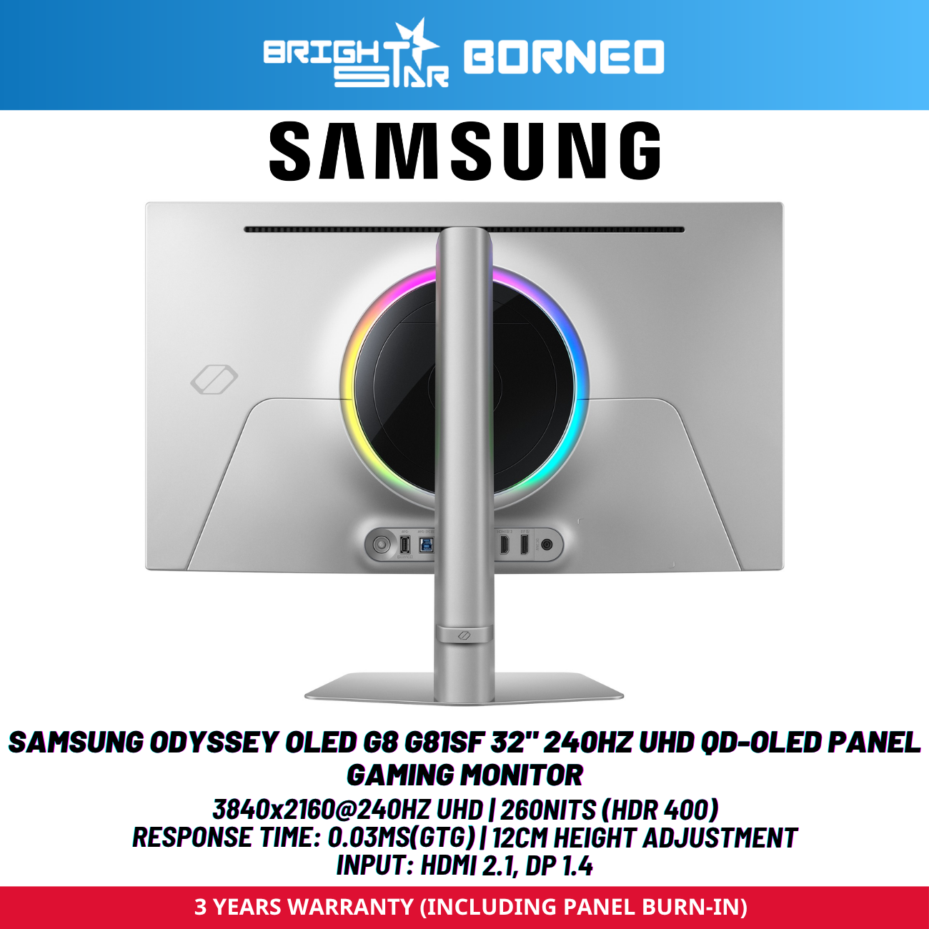 SAMSUNG ODYSSEY OLED G8 G81SF 32" 240HZ UHD QD-OLED Panel