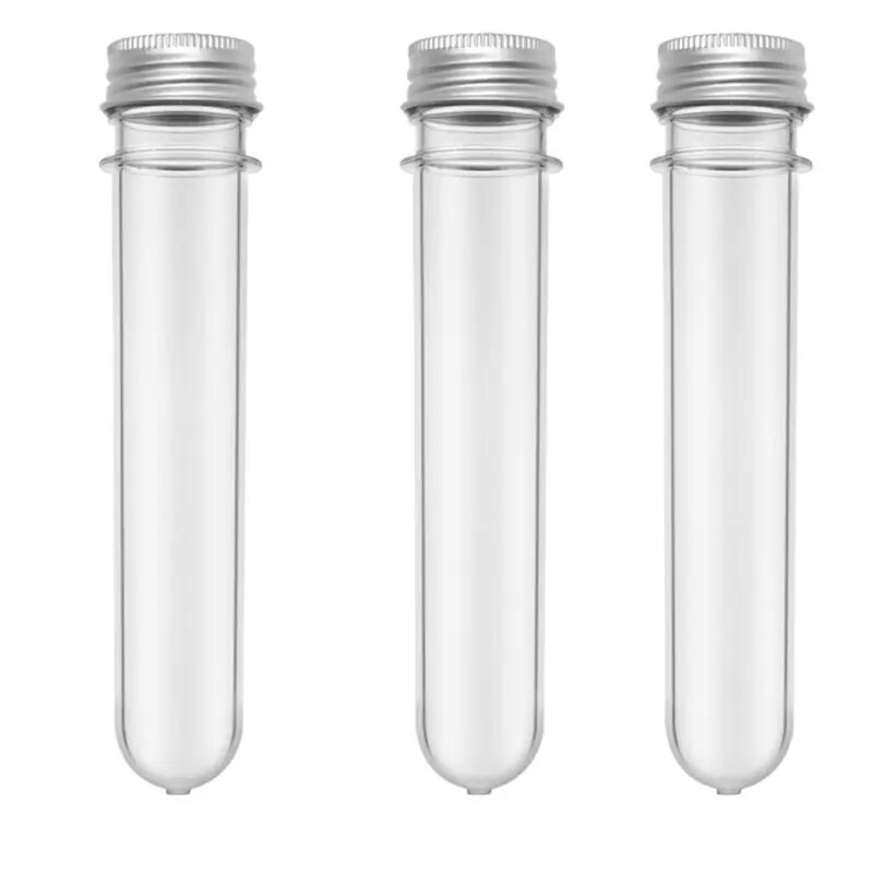 Trực tuyến Ống nghiệm bằng nhựa rõ ràng và Ốp nhiều màu ngọt ngào container lưu trữ với nắp vặn 40ml 10 cái