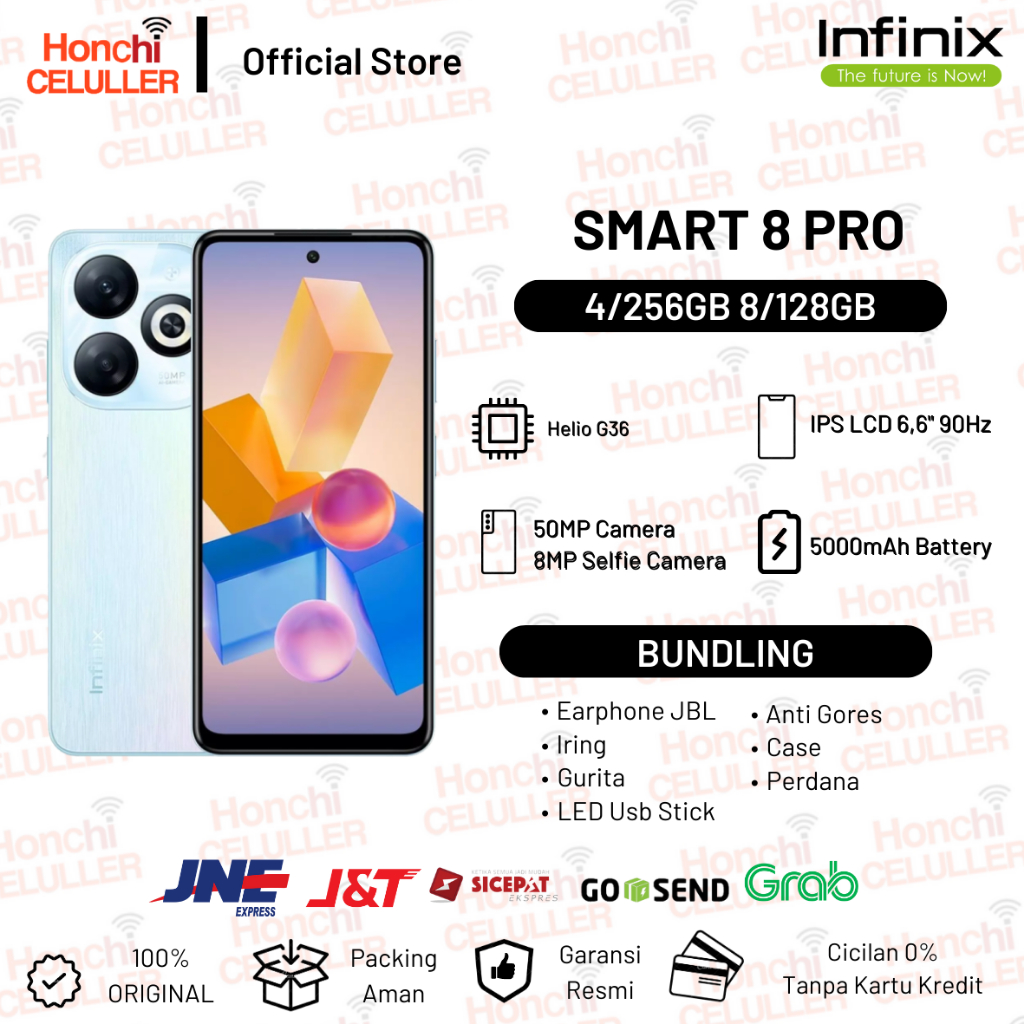 Infinix Smart 8 Pro 4/256GB 8/128GB Garansi Resmi Indonesia TAM Harga  1,449,000 Ringgit*Penghantaran Percuma