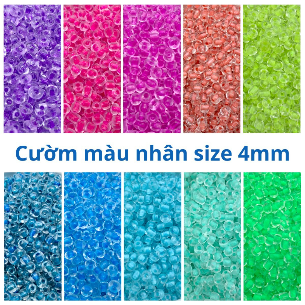 10g Hạt cườm 4mm màu nhân dùng làm trang sức thủ công DIY
