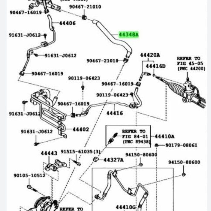 selang balik hose reservoir pump Harrier 44348-48070 Harga 1,140,000 rupiah*Gratis Ongkir