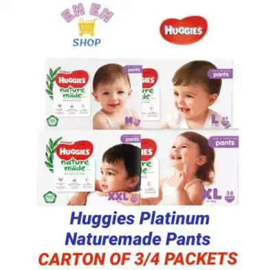 [CARTON SALES] Huggies Platinum Naturemade Pants M, L, XL, XXL