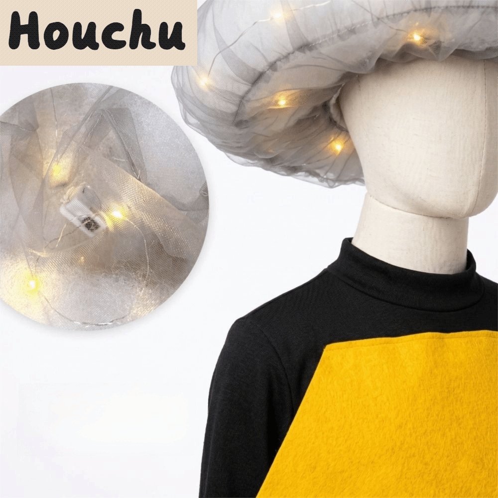 HOUCHU เครื่องประดับศีรษะเรืองแสง หมวกไฟ LED น้ำหนักเบา ยืดหยุ่นได้ ผ้าเนื้อนุ่ม อ่อนโยนต่อผิว ชุดคอสตูมสำหรับเด็ก ตลก หลอดไฟประหยัดพลังงานที่ปลอดภัย ชุดการแสดงบนเวที งานปาร์ตี้ฮาโลวีน ราคา 596 บาท*ส่งฟรี