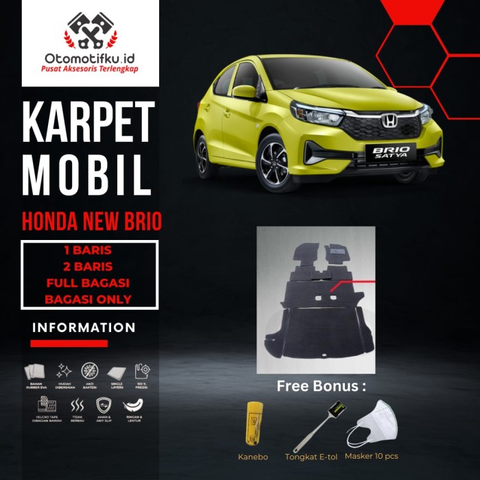 [ OTOMOTIFKU ] Karpet Mobil Honda New Brio Edition Double Layer Premium - Hitam Harga 1,349,000 rupiah*Gratis Ongkir