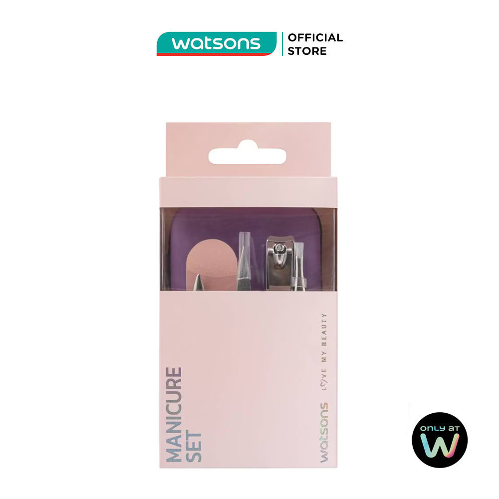 Combo Dụng Cụ Chăm Sóc Móng Watsons (Cắt + Dũa + Kéo + Nhíp + Cây Lấy Khéo + Kèm hộp)