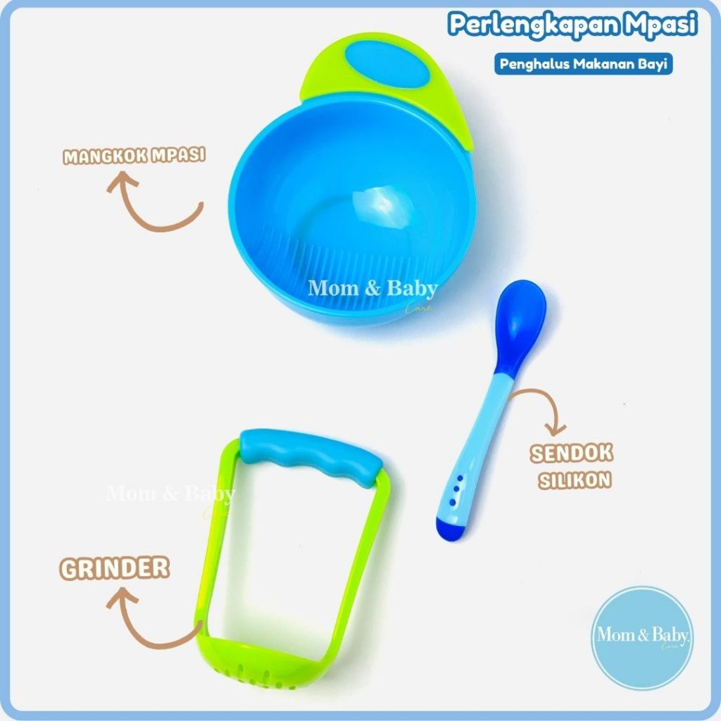 Baby Food Maker Penghalus Makanan Bayi Mpasi Set Grinding Bowl Perlengkapan Makan Newborn Baru Lahir
