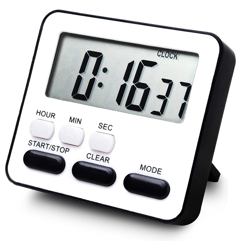 Kitchen Timer Count Down Count Up,Multifunctional Alarm Clock,Desk Clock,Black Durable Easy Install