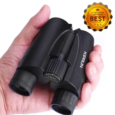 KIPRUN 10x25 Compact Binoculars with Low Light Night Vision,Large Eyepiece High Power Waterproof Binocular Easy Focus for Outdoor Hunting, Bird Watching, Traveling, Sightseeing Fit Adults and Kids.