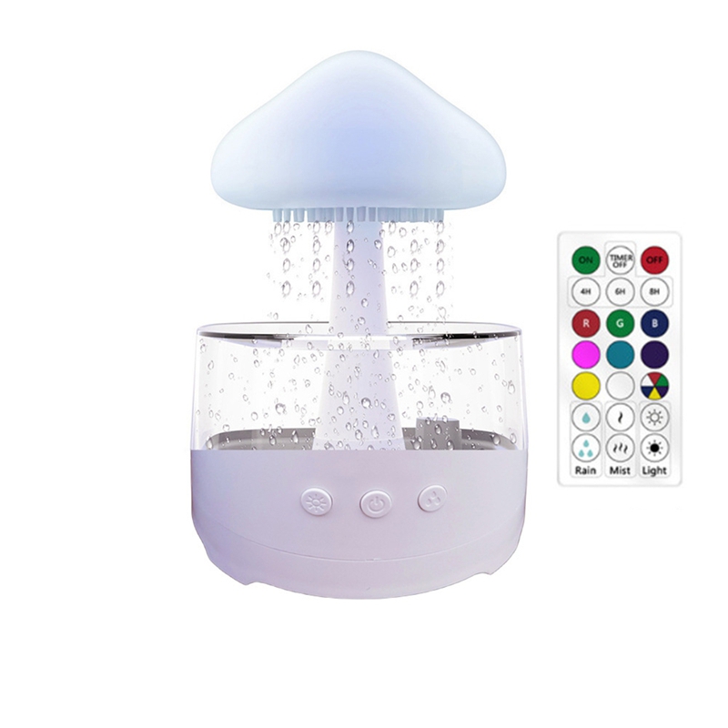 [Waanon]Rain Cloud Humidifier, Mushroom Humidifier, Cloud Humidifier with Adjustable LED Lights, Rain Cloud Diffuser, Remote