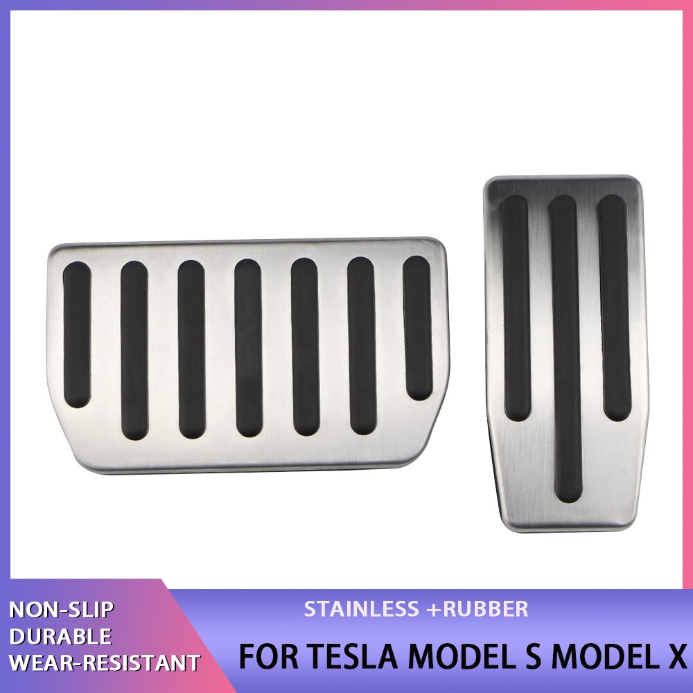 Thép không gỉ ở nội thất xe hơi đạp phanh nhiên liệu elerator bàn đạp cho Tesla mô hình S mô hình x 2017-2021 2022 gas vỏ bọc trang trí Pad