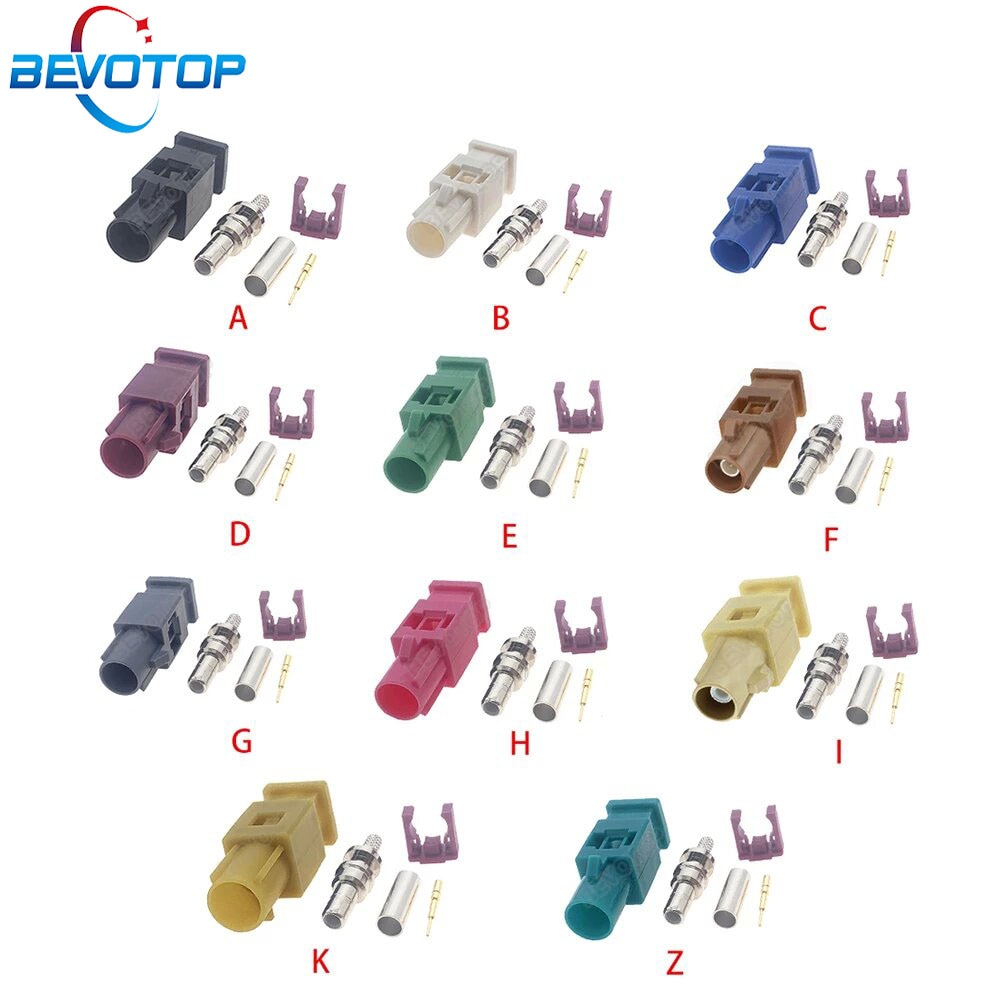 【Be worth】 Bevo 2pcs/lot Long Fakra A/b/c/d/e/f/g/h/i/k/m/z Male Plug Rf Coaxial Wire Connectors For