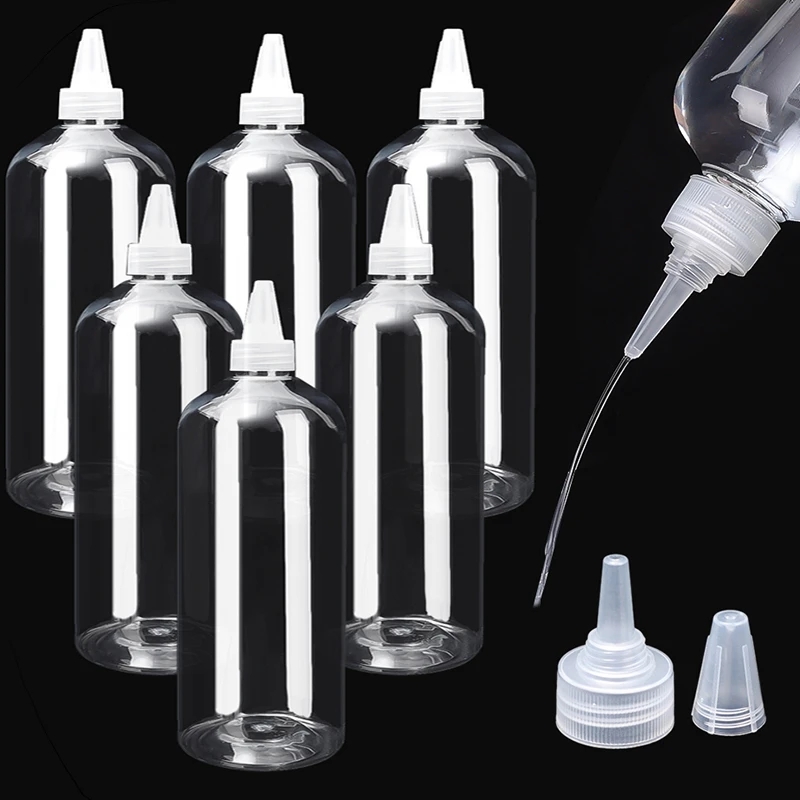 500/1000ml chai Miệng sắc chai bóp được trong suốt container rỗng nhỏ cho kem dưỡng da keo
