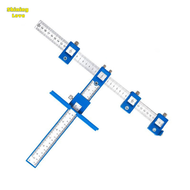Shiningove đấm định vị khoan hướng dẫn Kit tủ đồ kim khí định vị công cụ gia công gỗ Cai Trị trợ lý dụng cụ lắp đặt
