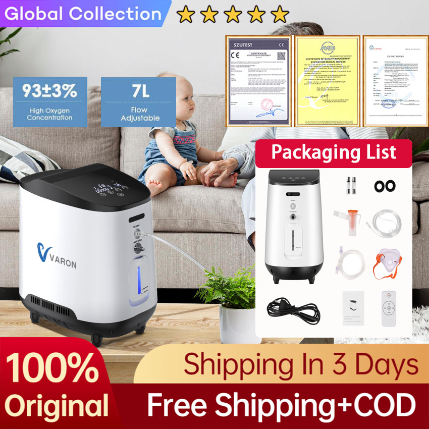 [High Quality+COD] VARON Oxygen Generator Atomization+Oxygen Concentrator Machine, 1-7L/Min Adjustable Portable Travel Oxygen Machine ราคา 9,137 บาท*ส่งฟรี