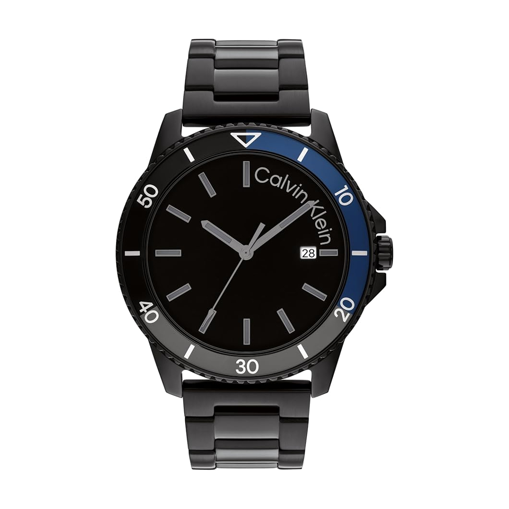 Calvin Klein CK25200382 Aqueous Men Black Analog Stainless Steel Watch 44 mm. ราคา 8,025 บาท*ส่งฟรี