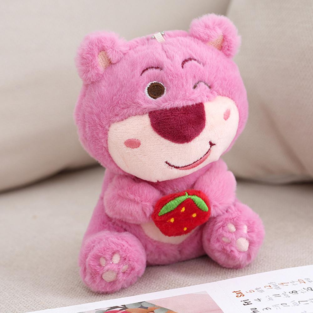 Cute Pink Bear Plush Toys Stuffed Blush Bear Toys Bag Car Key Pendant Kids