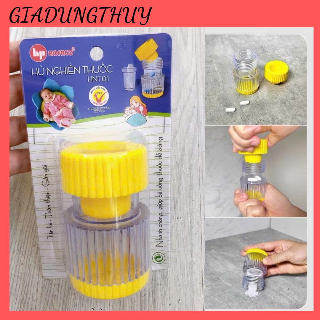 Dụng cụ Hủ nghiền thuốᴄ bằng nhựa Cao Cấp HOFACO - Hũ nghiền thuốᴄ viên cho bé HNT01 tiện dụng