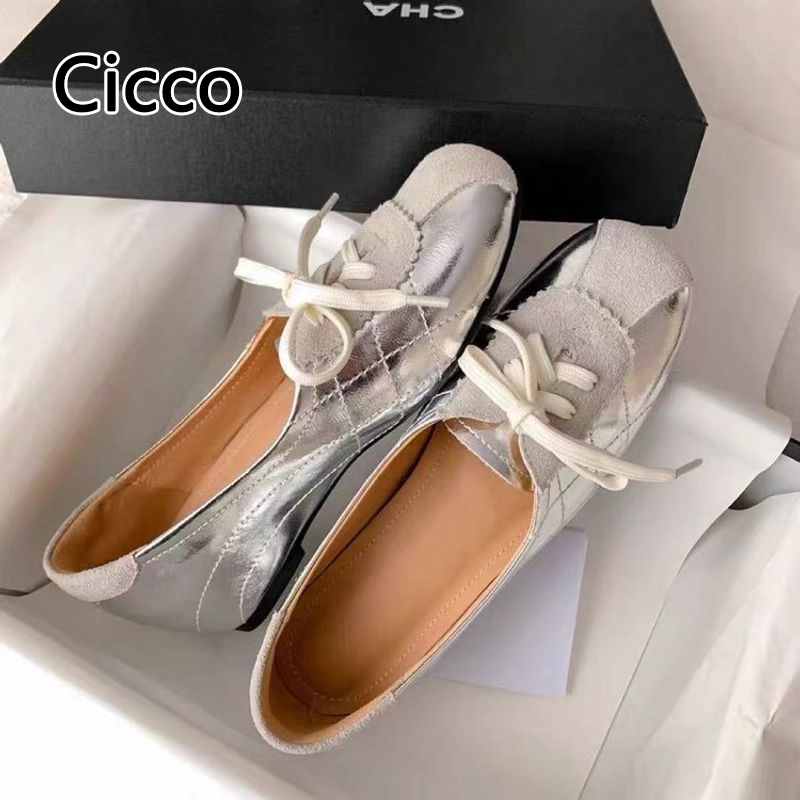 Cicco Giày nữ phong cách đơn giản ren-up phẳng thường ngày tất cả phù hợp với máy Bơm thoải mái