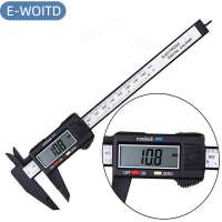 E-WOITD 150mm 6inch LCD điện tử kỹ thuật số sợi Carbon Vernier Caliper Gauge micromet