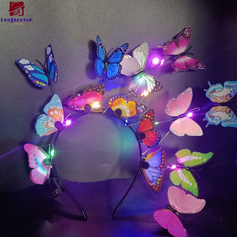 Glowing Butterfly Headband With LED Lights Korean Style Bride Fairy