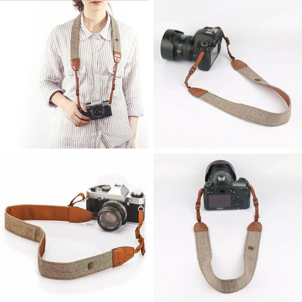 HRRIUNG DSLR DSLR Dây đeo máy ảnh Da cotton Phụ kiện máy ảnh Đai máy ảnh Phổ quát Điều chỉnh Thắt lưng cổ vai Cho Sony/Nikon/Canon Sony