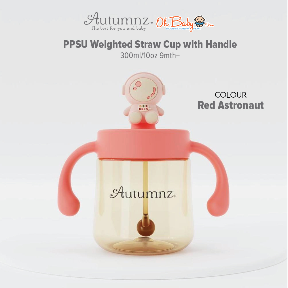 Autumnz PPSU Weighted Straw Cup with Handle 300ml/10oz 9mth+