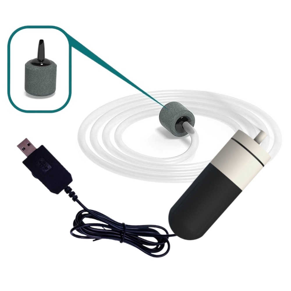 DECALE Điều chỉnh tốc độ Máy bơm không khí oxy cho bể cá Sạc USB Cực kỳ yên tĩnh Bộ lọc hồ cạn thủy sinh Máy tạo oxy nhỏ Tắt tiếng Máy sục khí Máy nén khí Bể cá - 6