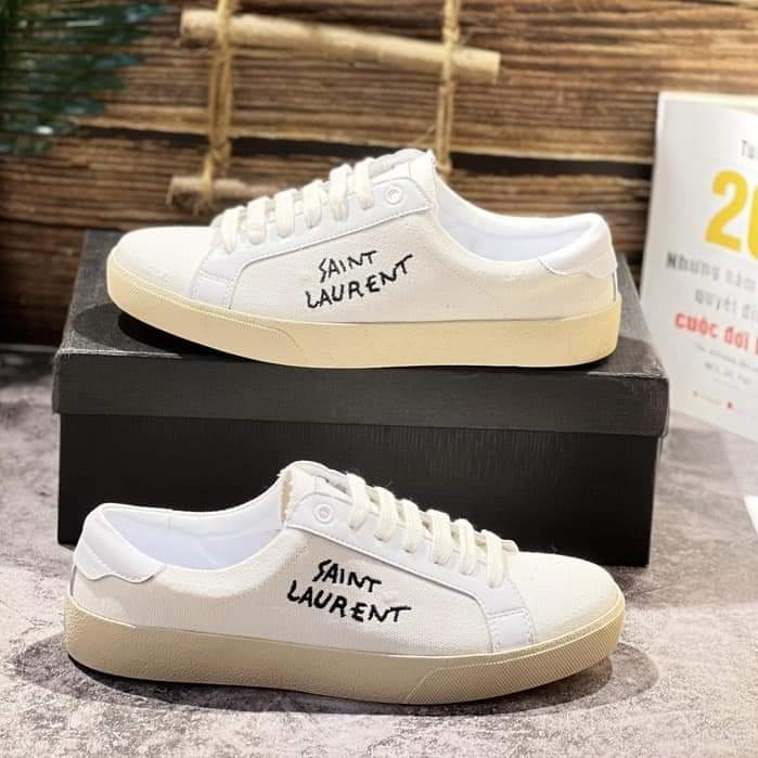 GIÀY thể thao nam nữ SAINT LAURENT, Giày ÝL Paris kem vải hàng cao cấp full boxbill, Mẫu hàng hot 2023, giày đẹp